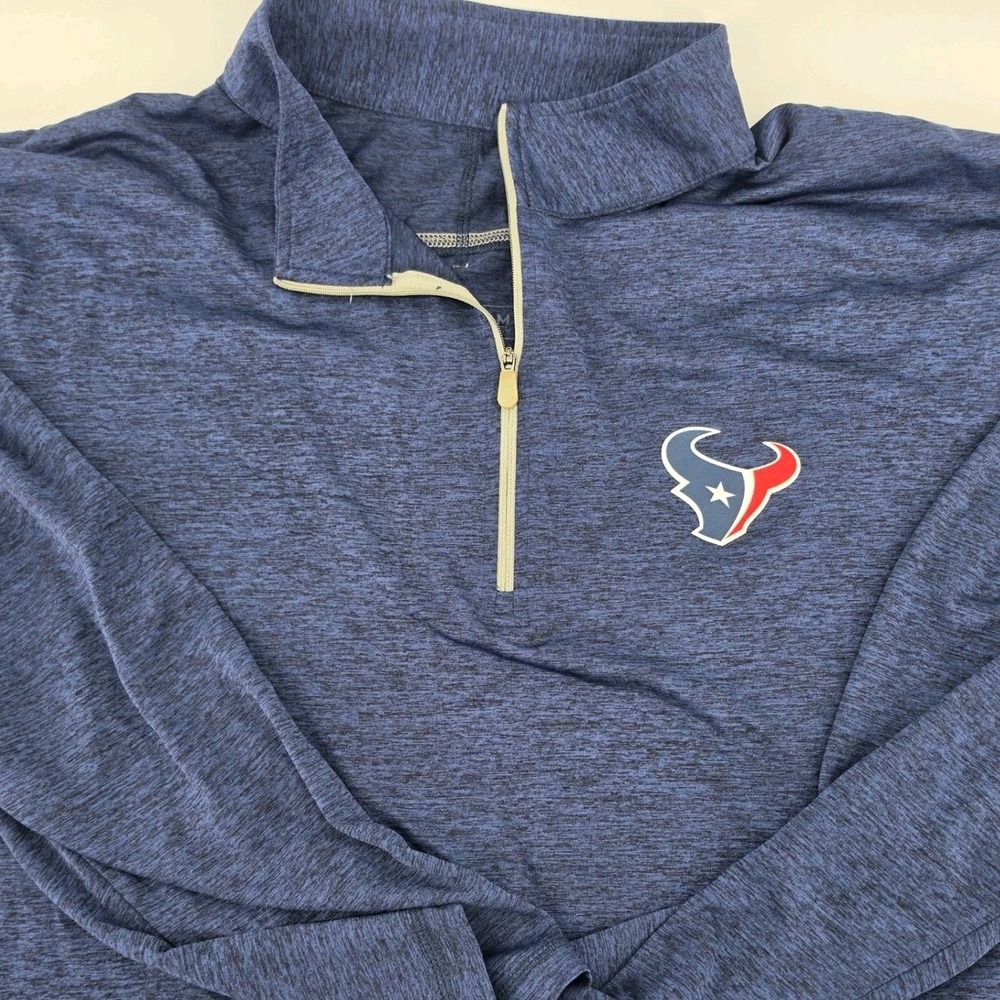 NFL Houston Texans Logo 1/4 Zip Pullover 3XL Lightweight Heather Navy Blue